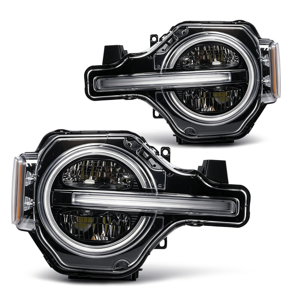 Pair LED headlight front angle for 2021-2023 Ford Bronco