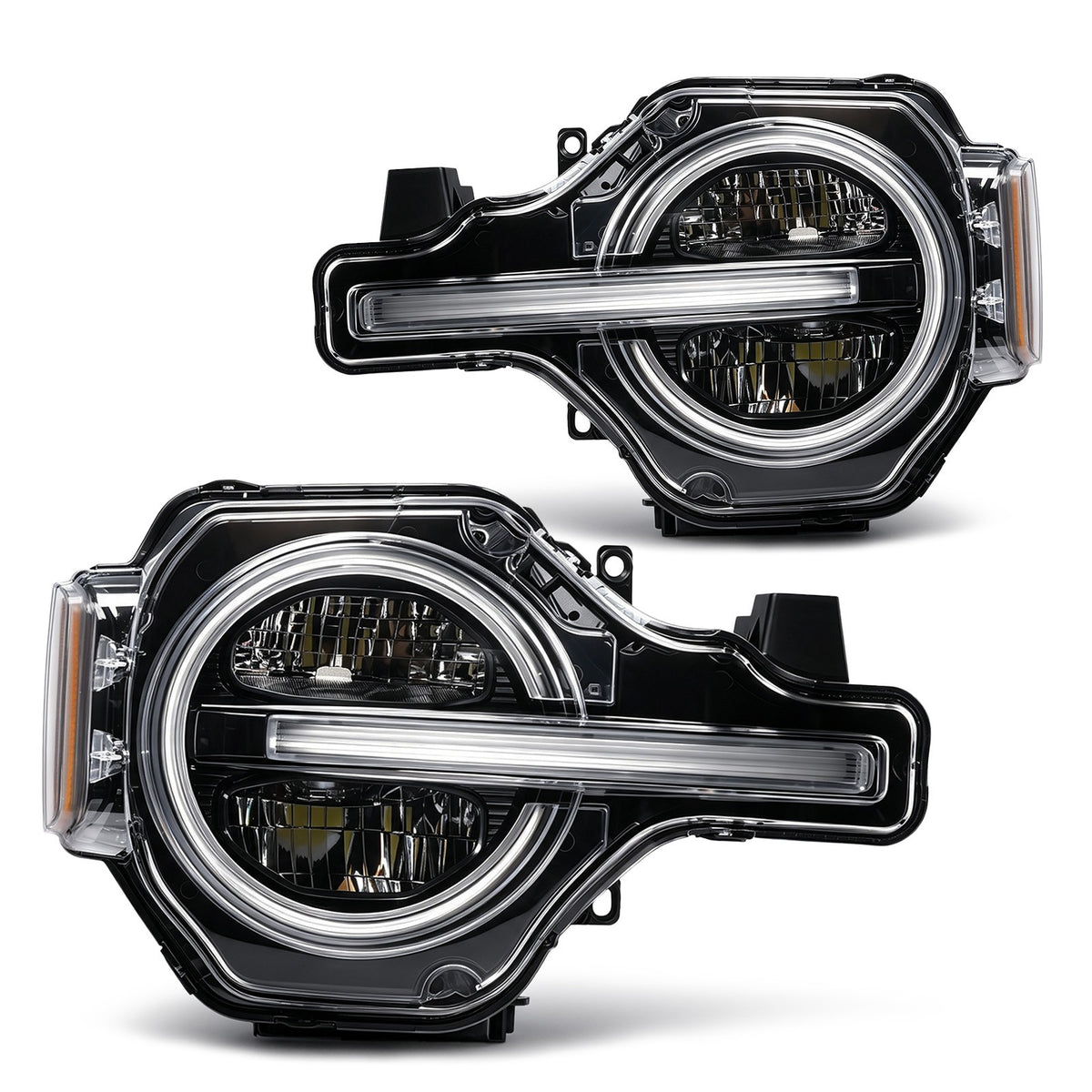 Pair LED headlight front angle for 2021-2023 Ford Bronco