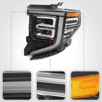 Left LED headlight side angle for 2022-2026 GMC Sierra 1500