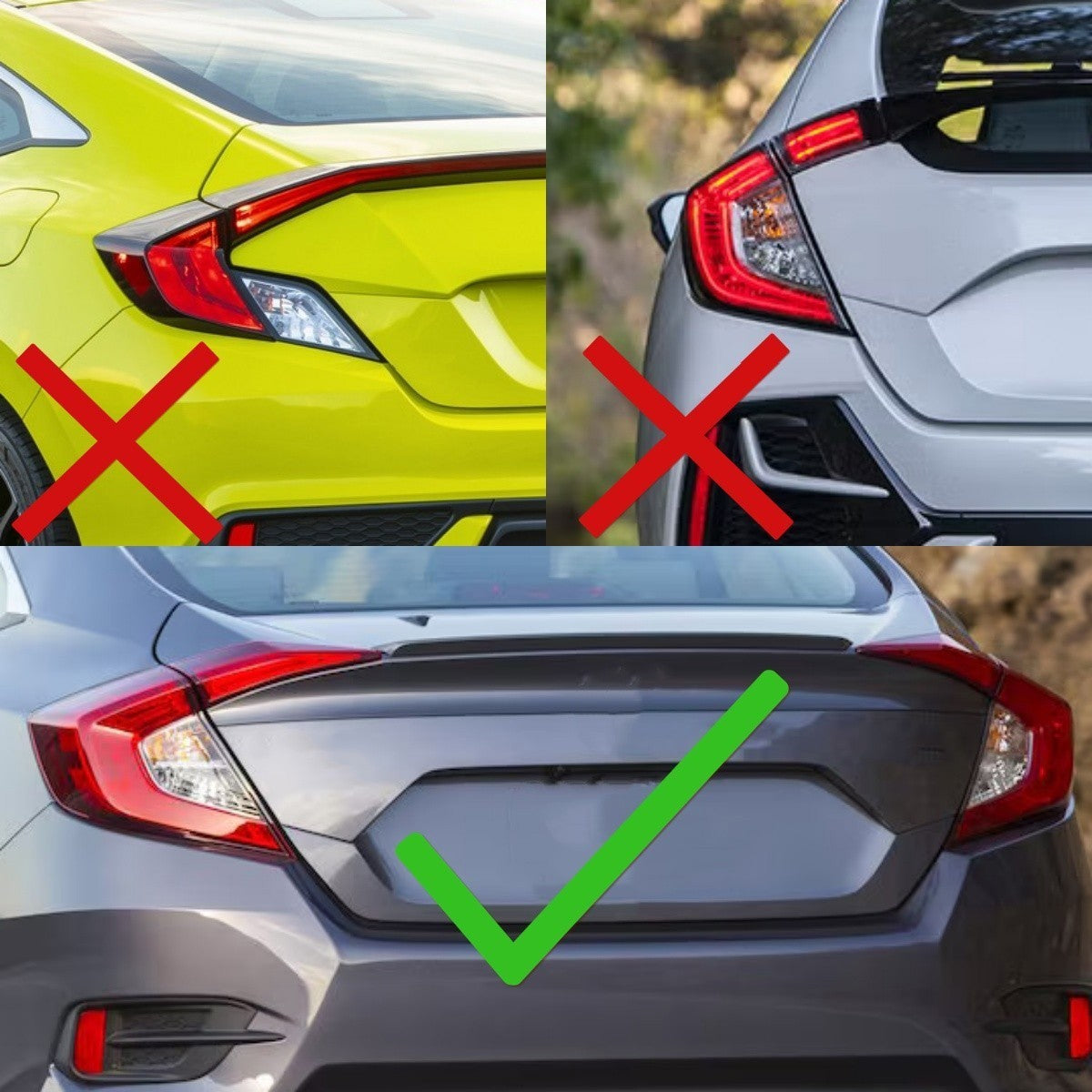 Fit check: this tail light fits the 2016-2021 Honda Civic sedan only