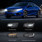 Full LED headlight features and specifications for 2016-2021 Honda Civic