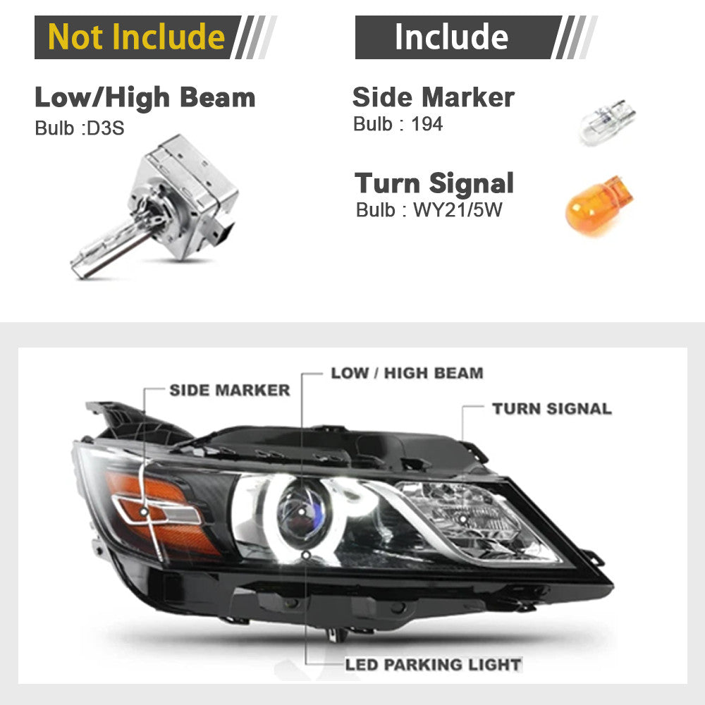 Bulb diagram for 2014-2020 Chevy Impala headlights