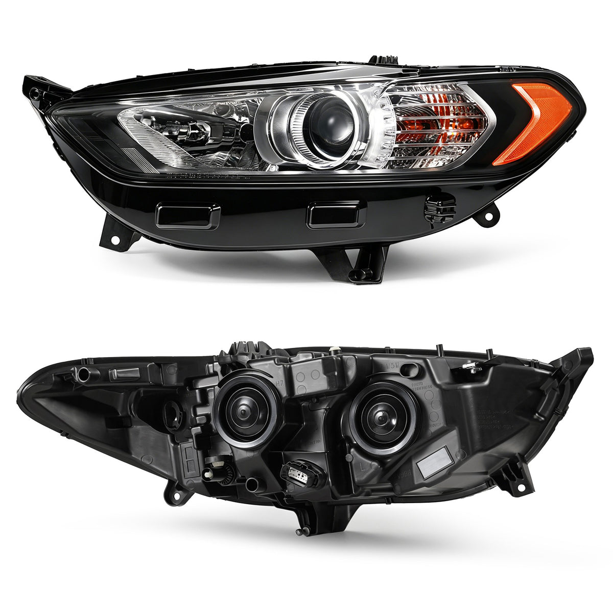 Left halogen projector headlight side angle for 2013-2016 Ford Fusion