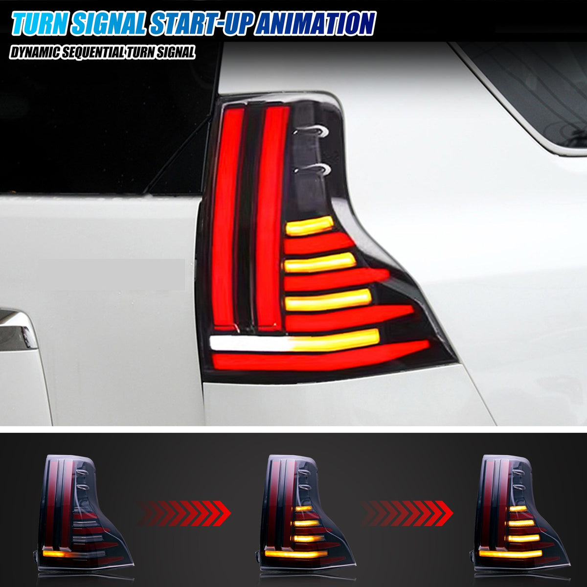 Sequential LED turn signal on the 2010-2023 Lexus GX460 tail light