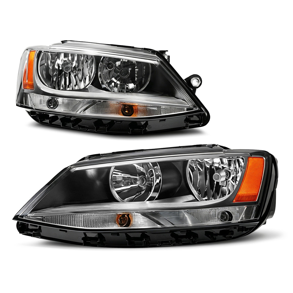 Pair halogen headlight front angle for 2011-2018 Volkswagen Jetta