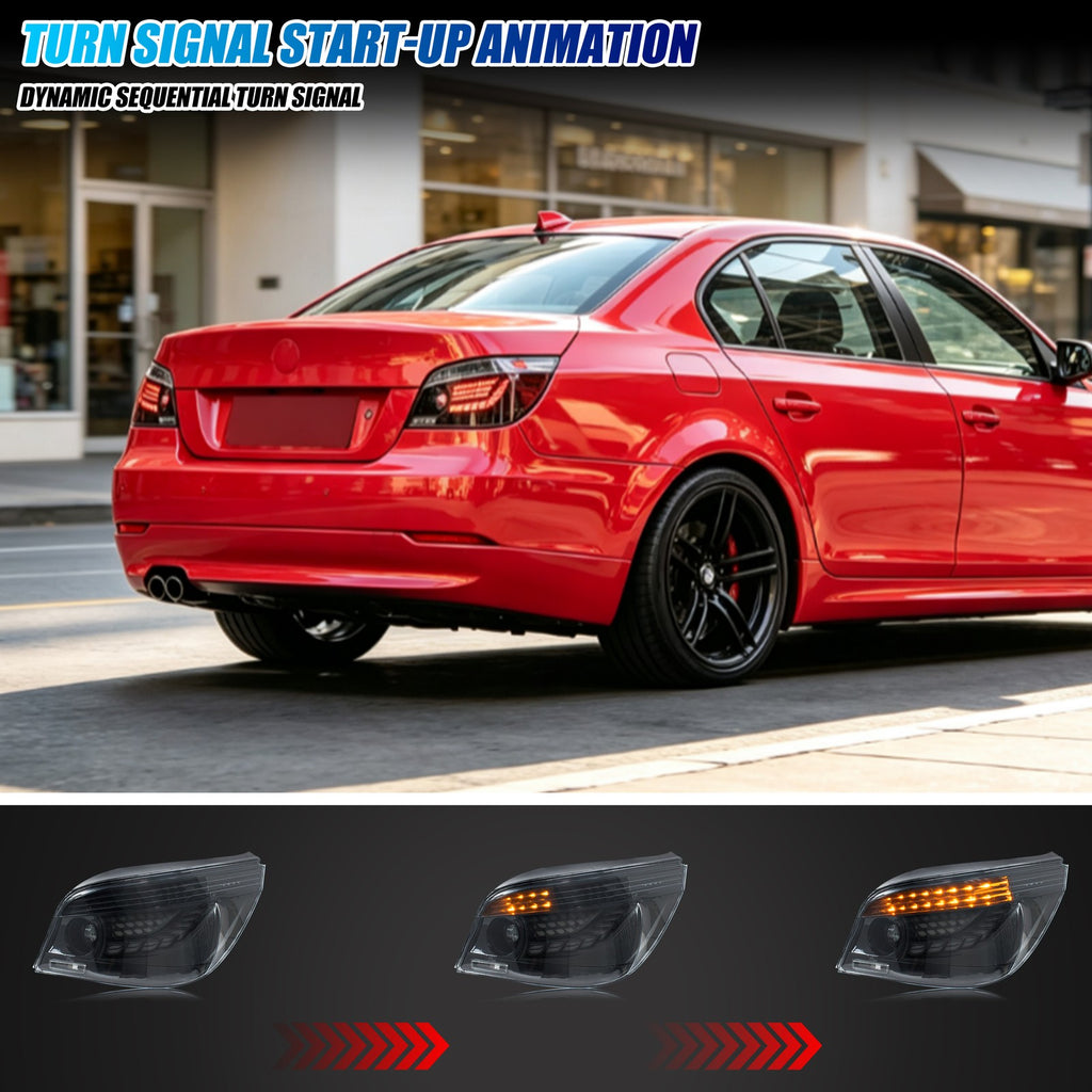 Sequential LED turn signal on the 2004-2010 BMW 5 Series E60 / M5 tail light