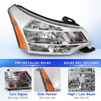 Bulb size diagram for 2008-2011 Ford Focus headlights