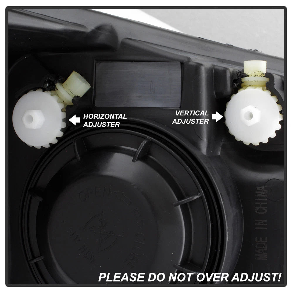 Adjuster location diagram for 2013-2015 Chevrolet Malibu headlights
