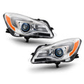 Chrome Halogen Projector Headlights Pair w/ Bulbs for Buick Regal (2014-2017)