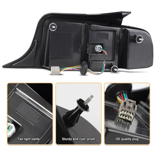 black sequential LED tail light view 4 for Ford Mustang (2013-2014)