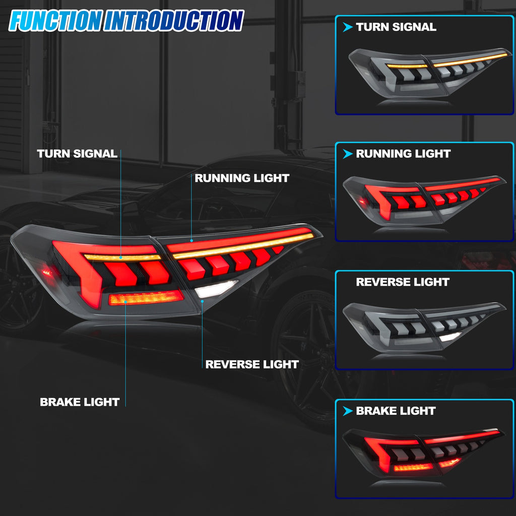 Running, brake, turn and reverse functions of the 2022-2026 Honda Civic LED tail light