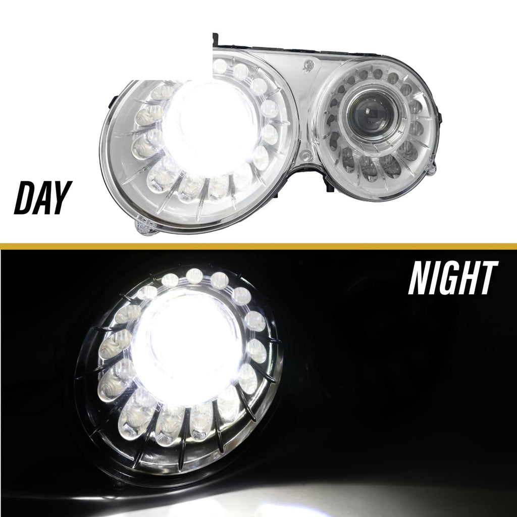 Day and night view of the low beam