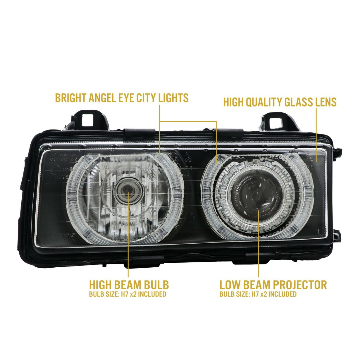 Function callout: angel eyes, high beam and low beam projector