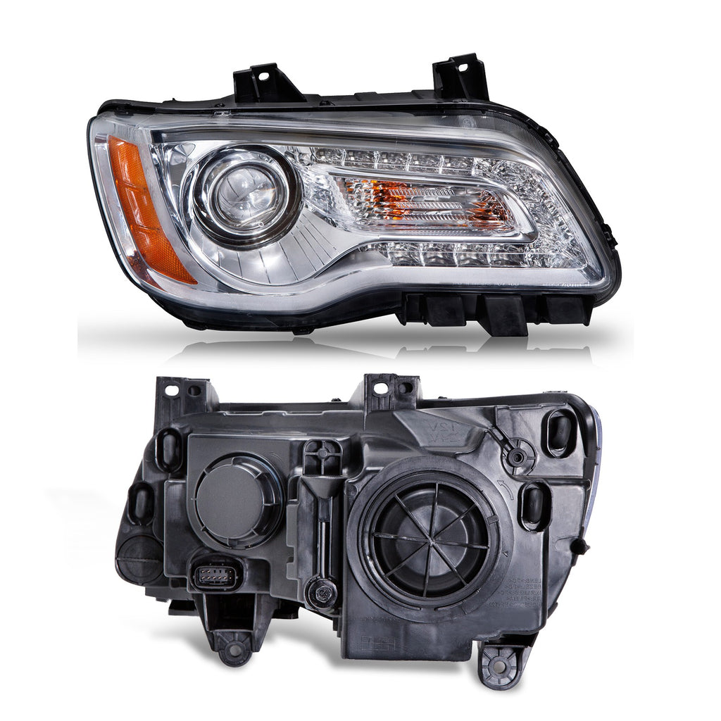 Left halogen projector headlight side angle for 2011-2014 Chrysler 300