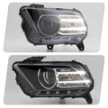 Black HID Projector Headlights Pair w/ LED DRL for Ford Mustang HID (2013-2014)