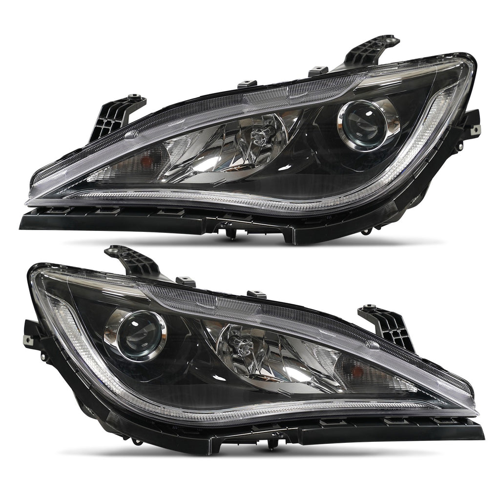 Halogen Headlights Pair w/ Bulbs, Chrome Bezel for Chrysler Pacifica (2017-2020)