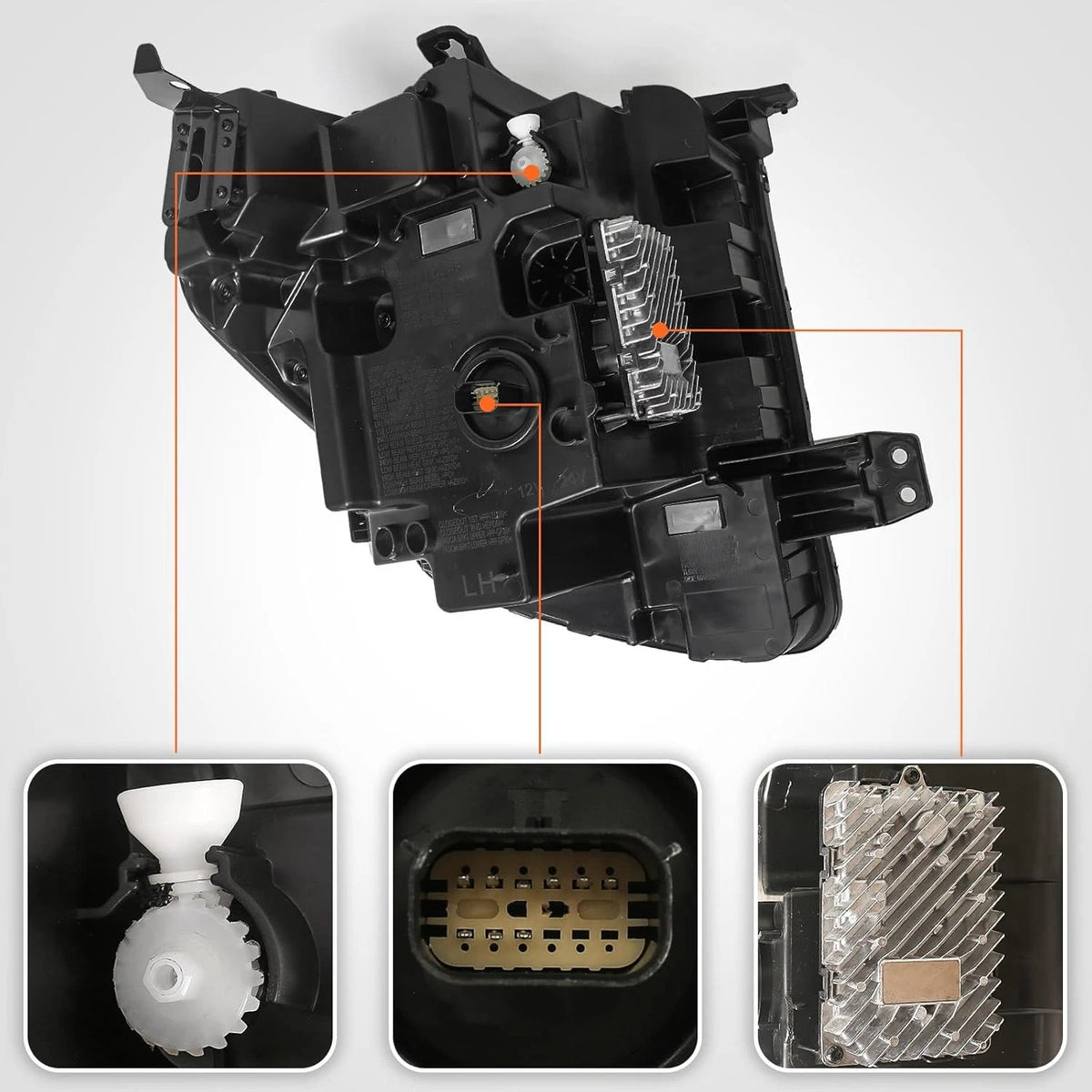 Right LED headlight side angle for 2022-2026 GMC Sierra 1500