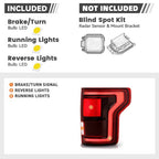 dark red LED tail light view 5 for Ford F-150 Raptor with BLIS (2017-2019)
