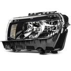 Black Halogen headlight lens and housing detail for 2014-2015 Chevrolet Camaro LS LT SS