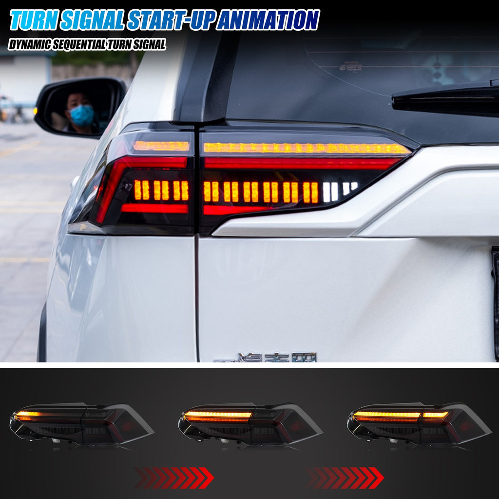 Sequential LED turn signal on the 2019-2024 Toyota RAV4 tail light