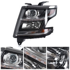 Left halogen projector headlight side angle for 2015-2020 Chevy Tahoe