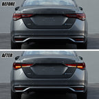 Before and after: factory vs LED tail lights on a 2020-2025 Nissan Sentra
