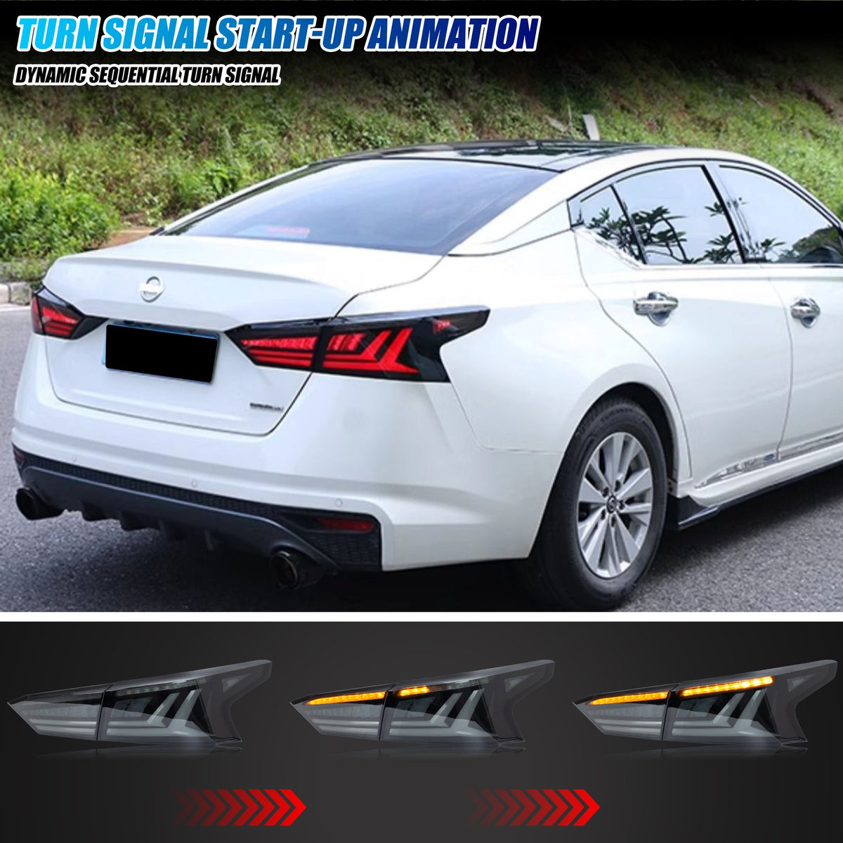 Sequential LED turn signal on the 2019-2025 Nissan Altima tail light