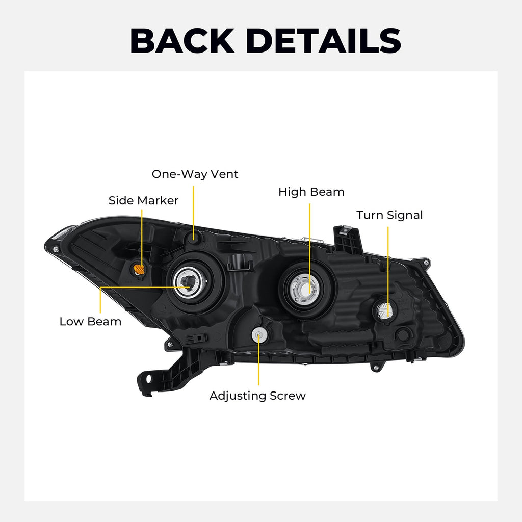 Chrome Halogen headlight features and specifications for 2008-2012 Honda Accord Coupe