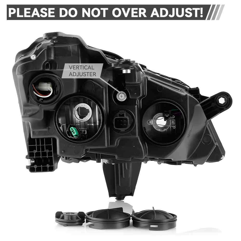 Adjuster location diagram for 2013-2017 Chevrolet Traverse headlights