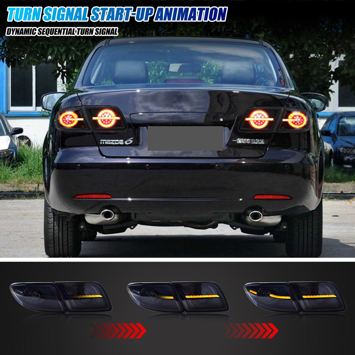 Sequential LED turn signal on the 2003-2008 Mazda 6 Sedan tail light