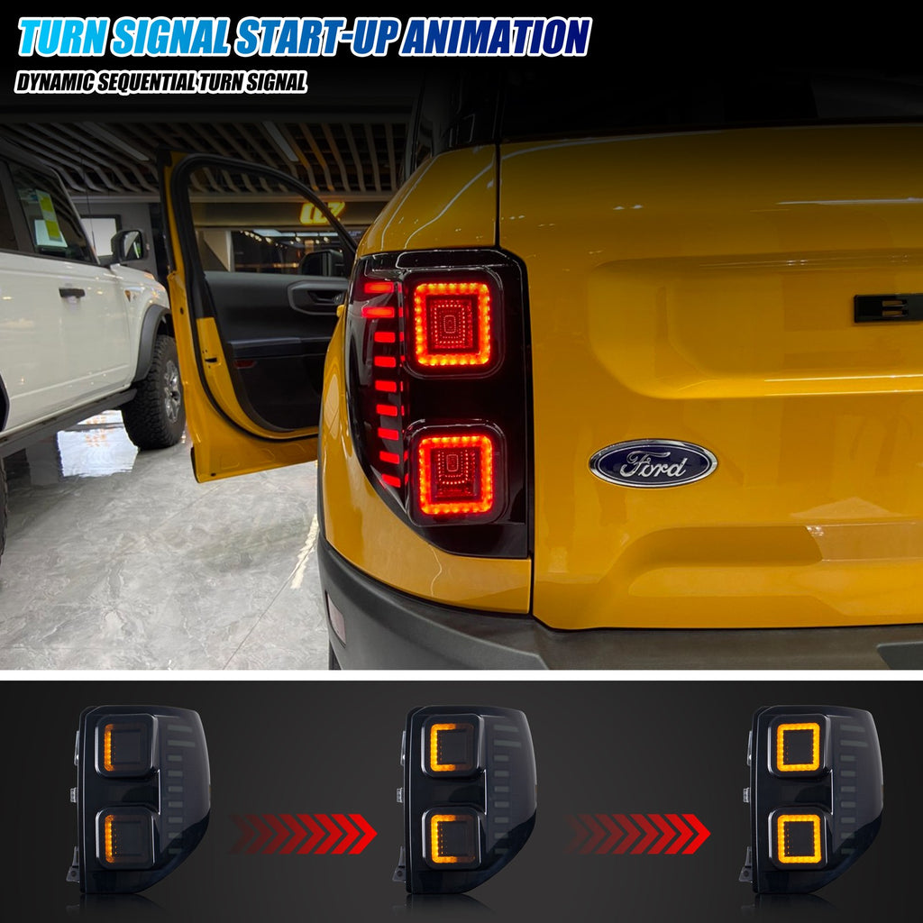 Sequential LED turn signal on the 2021-2026 Ford Bronco Sport tail light