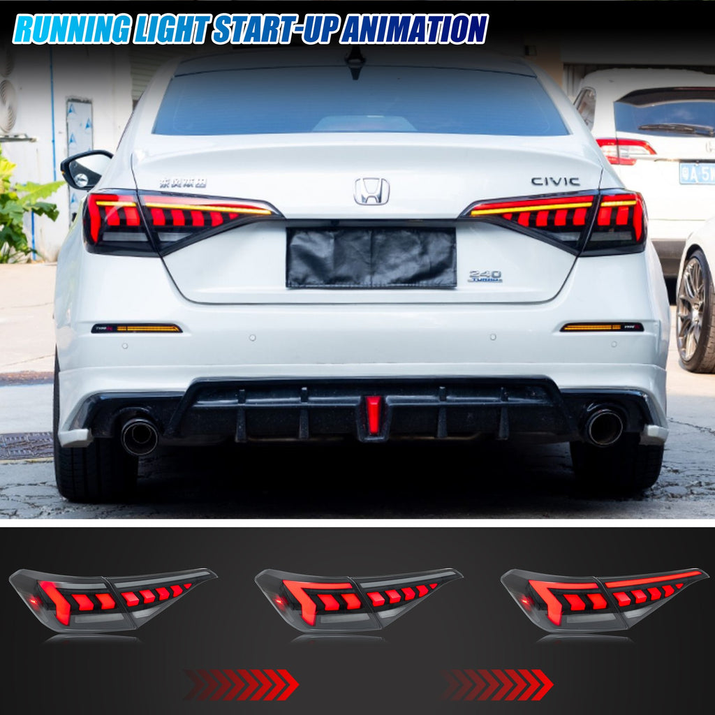 Running light start-up animation on the 2022-2026 Honda Civic LED tail lights