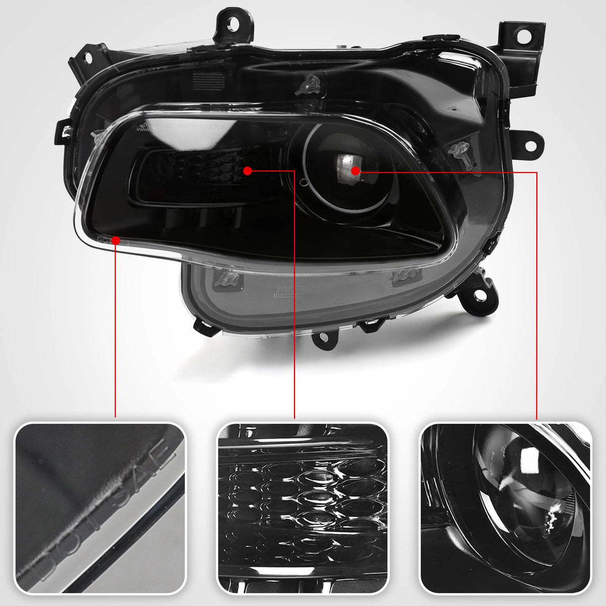 Hid headlight top angle for 2014-2018 Jeep Cherokee