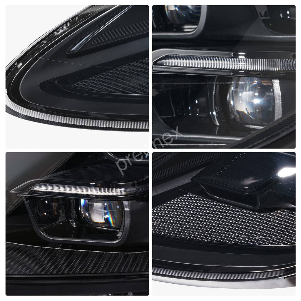 2025 Style Full LED headlights pair front view for 2011-2014 Porsche Cayenne 958