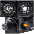 Driver side Chrome Halogen headlight close-up for 2006-2010 Jeep Commander