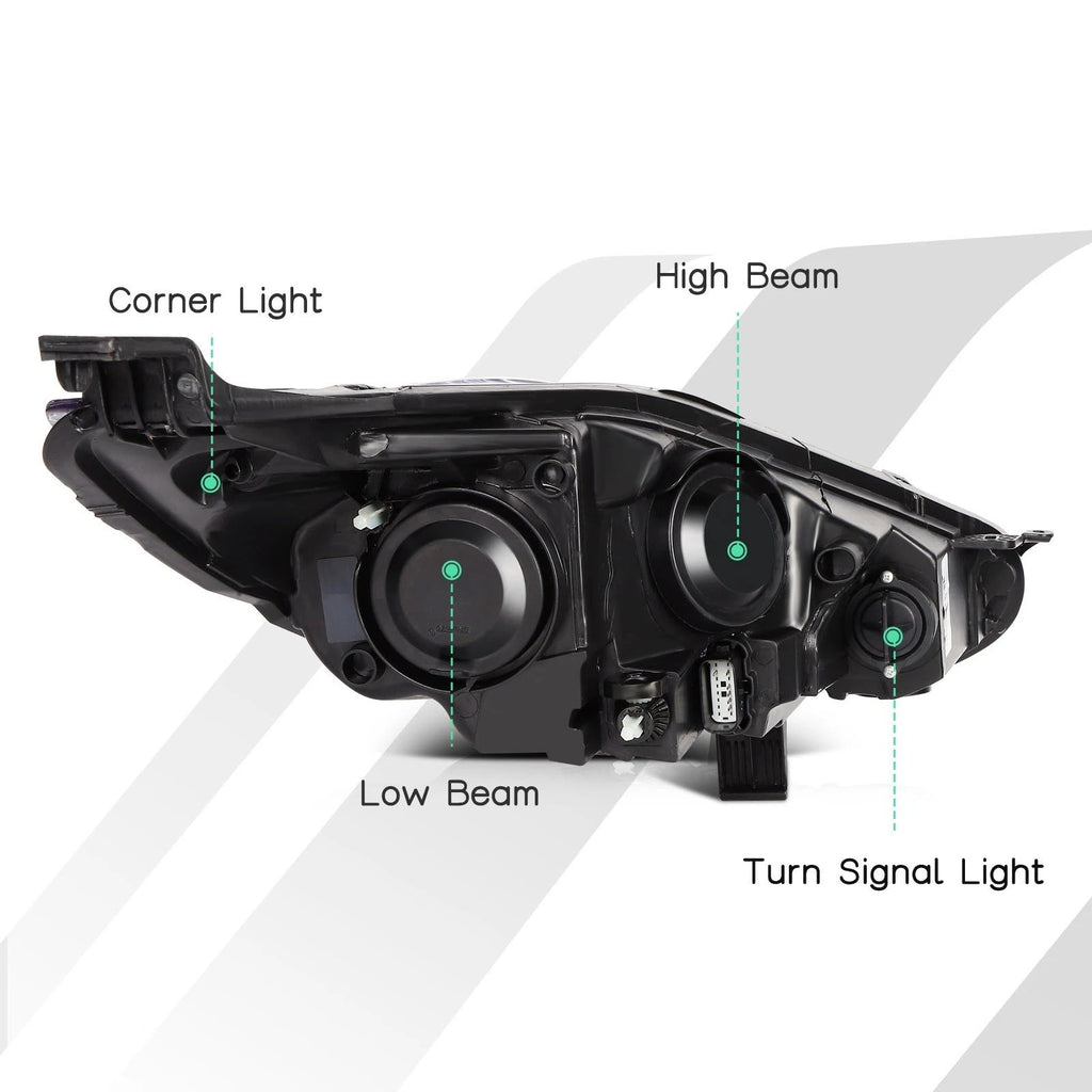 Left halogen headlight side angle for 2014-2019 Ford Fiesta