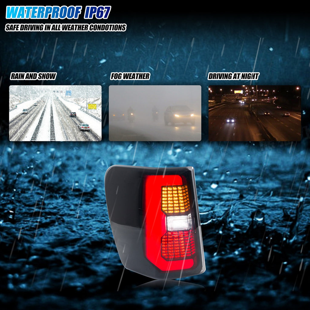 Sealed, waterproof construction of the 1999-2004 Jeep Grand Cherokee WJ LED tail light