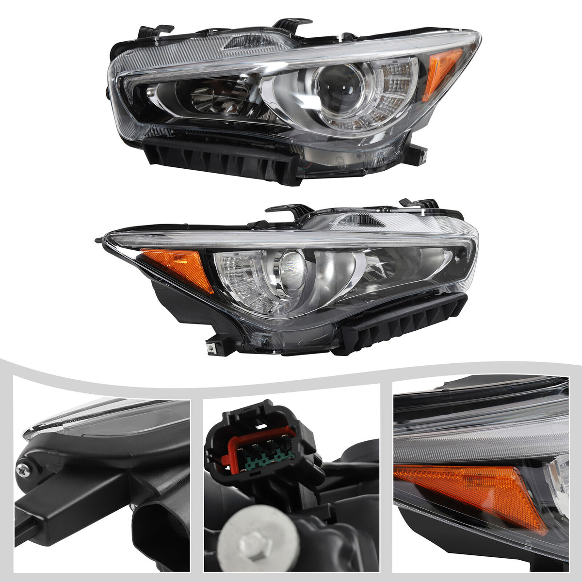 Left LED headlight side angle for 2016-2019 Infiniti Q50