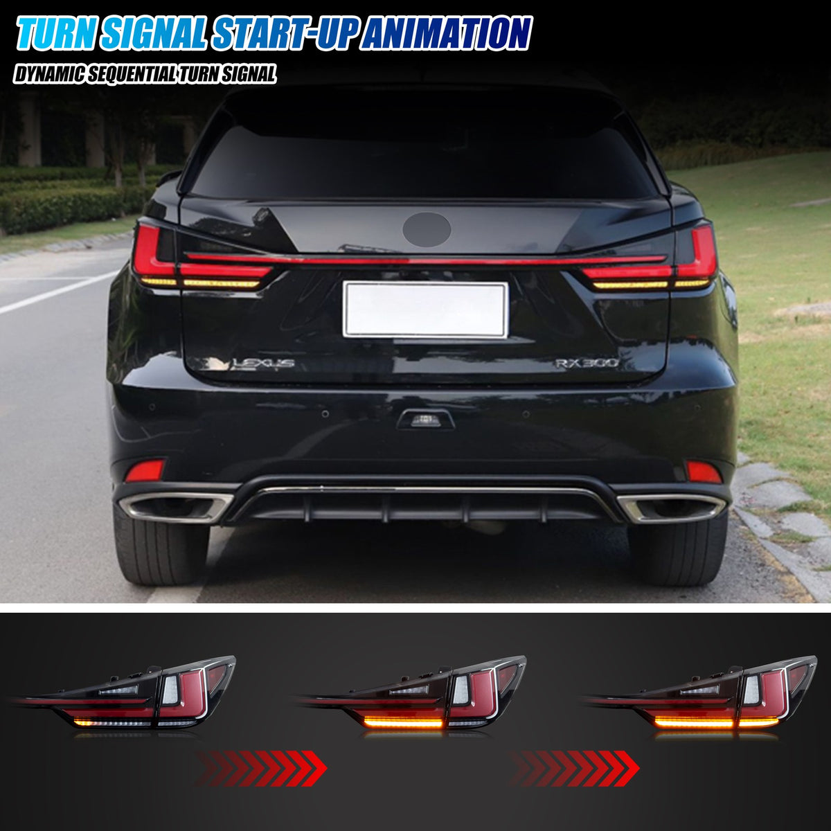 Sequential LED turn signal on the 2016-2022 Lexus RX350 / RX450h tail light