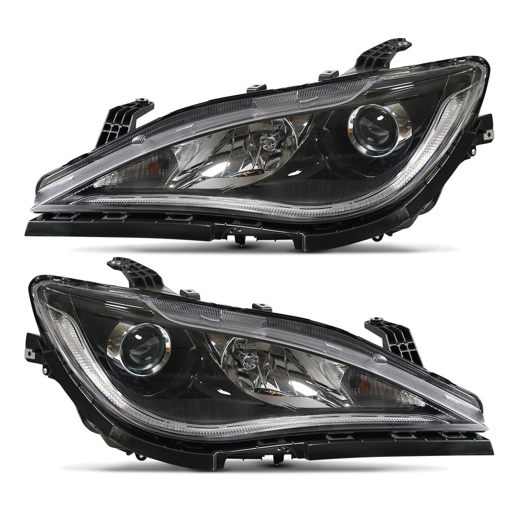 Halogen Headlights Pair w/ Bulbs, Black Bezel for Chrysler Pacifica (2017-2020)