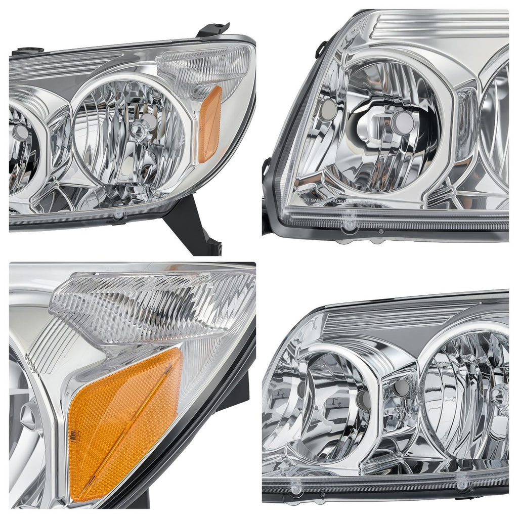 Driver side Chrome Halogen headlight close-up for 2003-2005 Toyota 4Runner