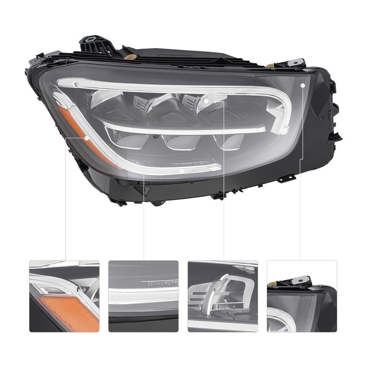 Left LED headlight side angle for 2020-2022 Mercedes-Benz GLC