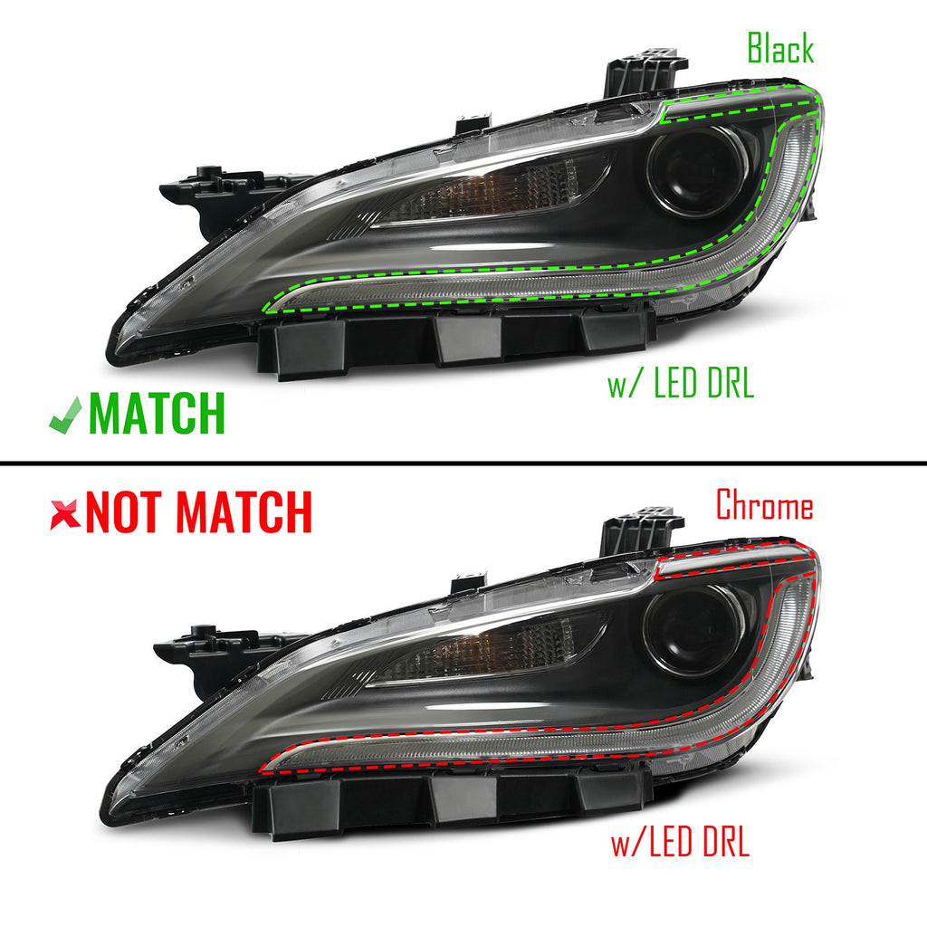 Pair halogen headlight rear housing angle for 2015-2017 Chrysler 200