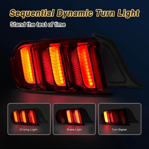 sequential LED tail light view 5 for Ford Mustang (2015-2017)