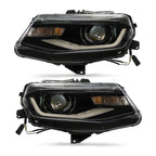 Halogen Projector Headlights Pair w/ LED DRL Switchback for Chevy Camaro (2016-2021)