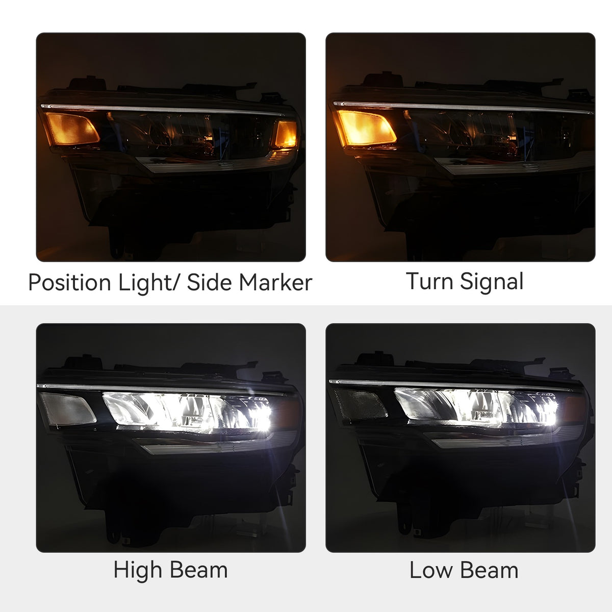 Left LED headlight side angle for 2025-2026 Ram 1500