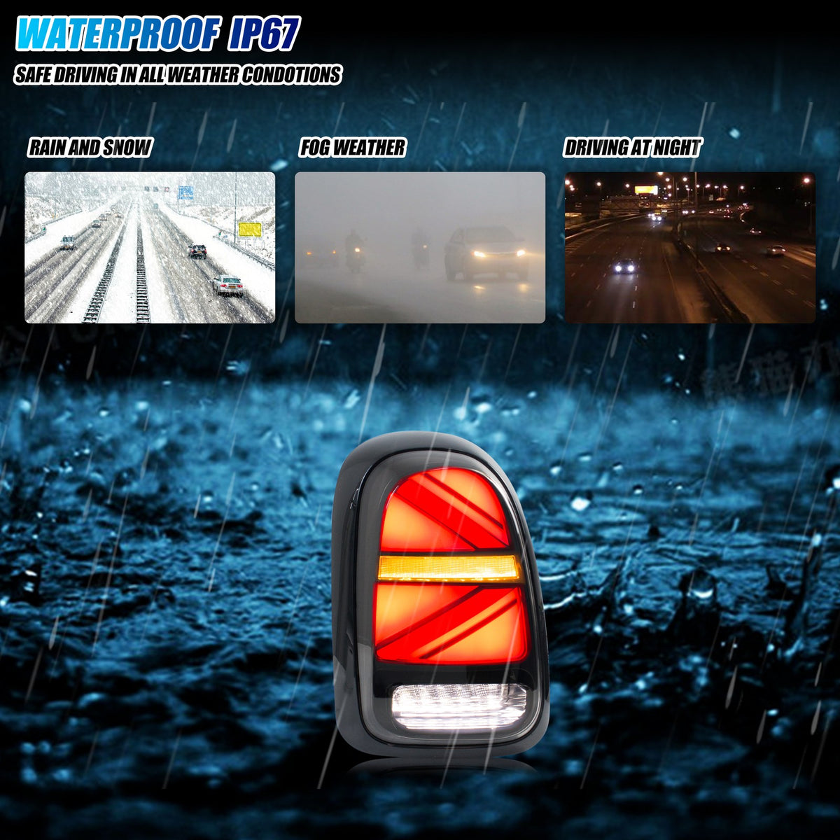Sealed, waterproof construction of the 2017-2023 Mini Cooper Countryman F60 LED tail light