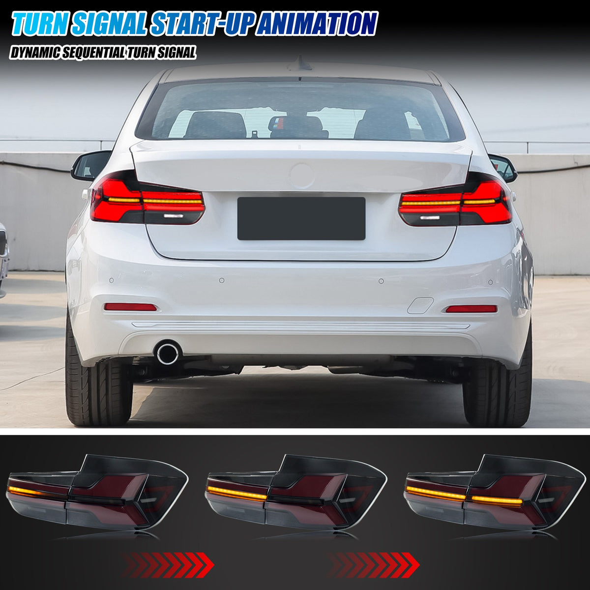 Sequential LED turn signal on the 2013-2018 BMW 3 Series F30 / M3 F80 tail light