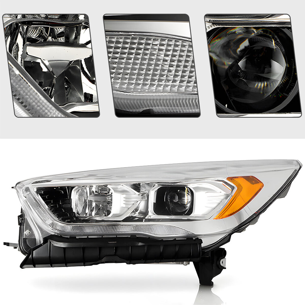 Pair HID headlight front angle for 2017-2019 Ford Escape