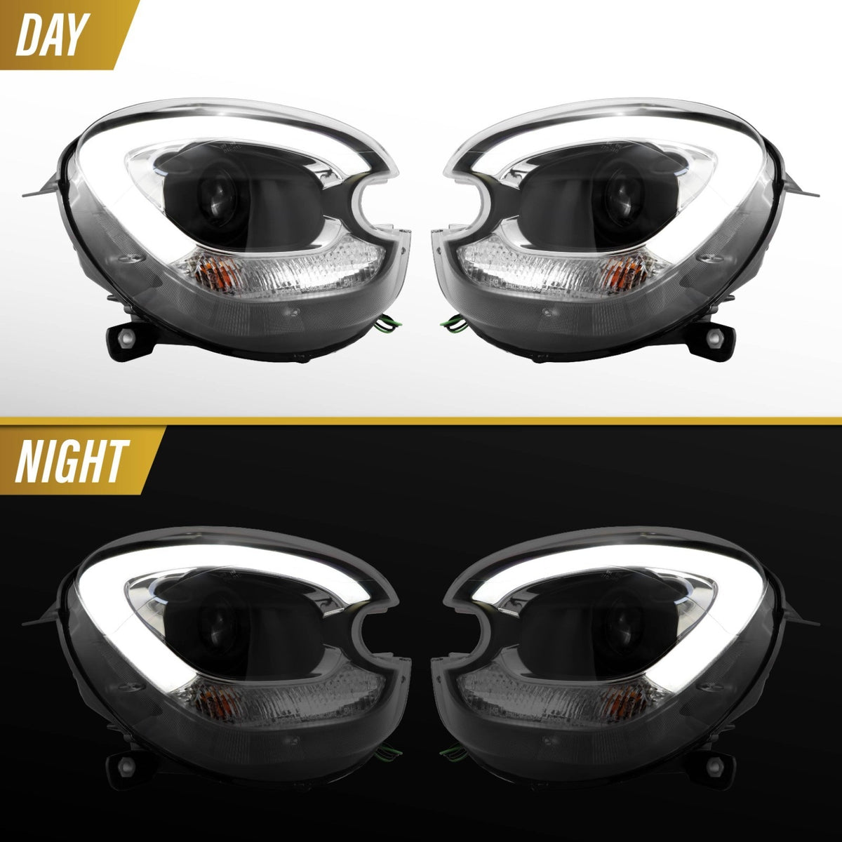 Day and night view of the LED DRL